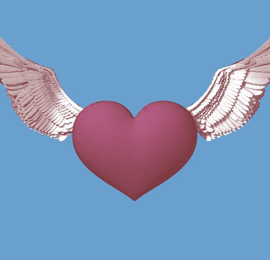 Coeur avec des ailes